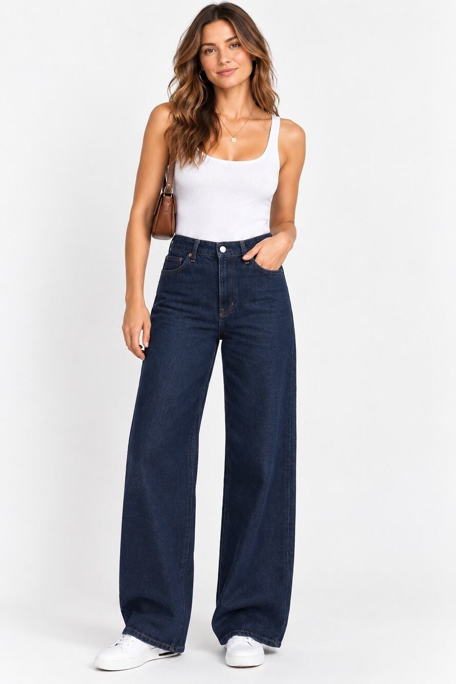 REFORMATION Blue Jeans SZ 27 CAREY High Rise Slouchy WIde Legs
